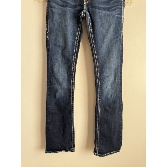Rock Revival Sherry Bootcut Low Rise Embellish Rhinestone Dark Wash Jeans Y2k 25 - Picture 5 of 9